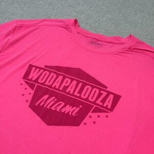NOBULL T-Shirt Mens 2XL Pink Wodapalooza Miami Graphic Crew Neck Gym Running